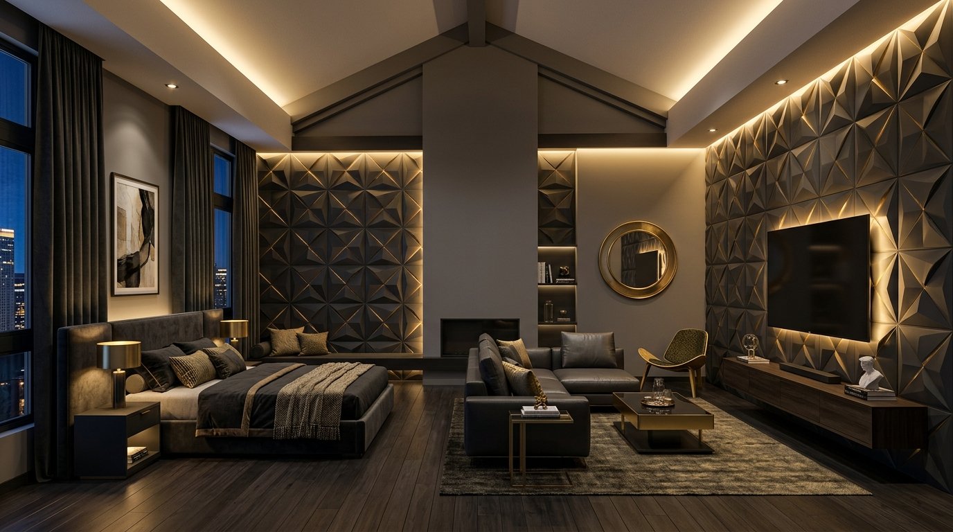 Sculpted Flowing Wave 3D PVC Wall Panel (500x500 mm) | New Fame Plywood