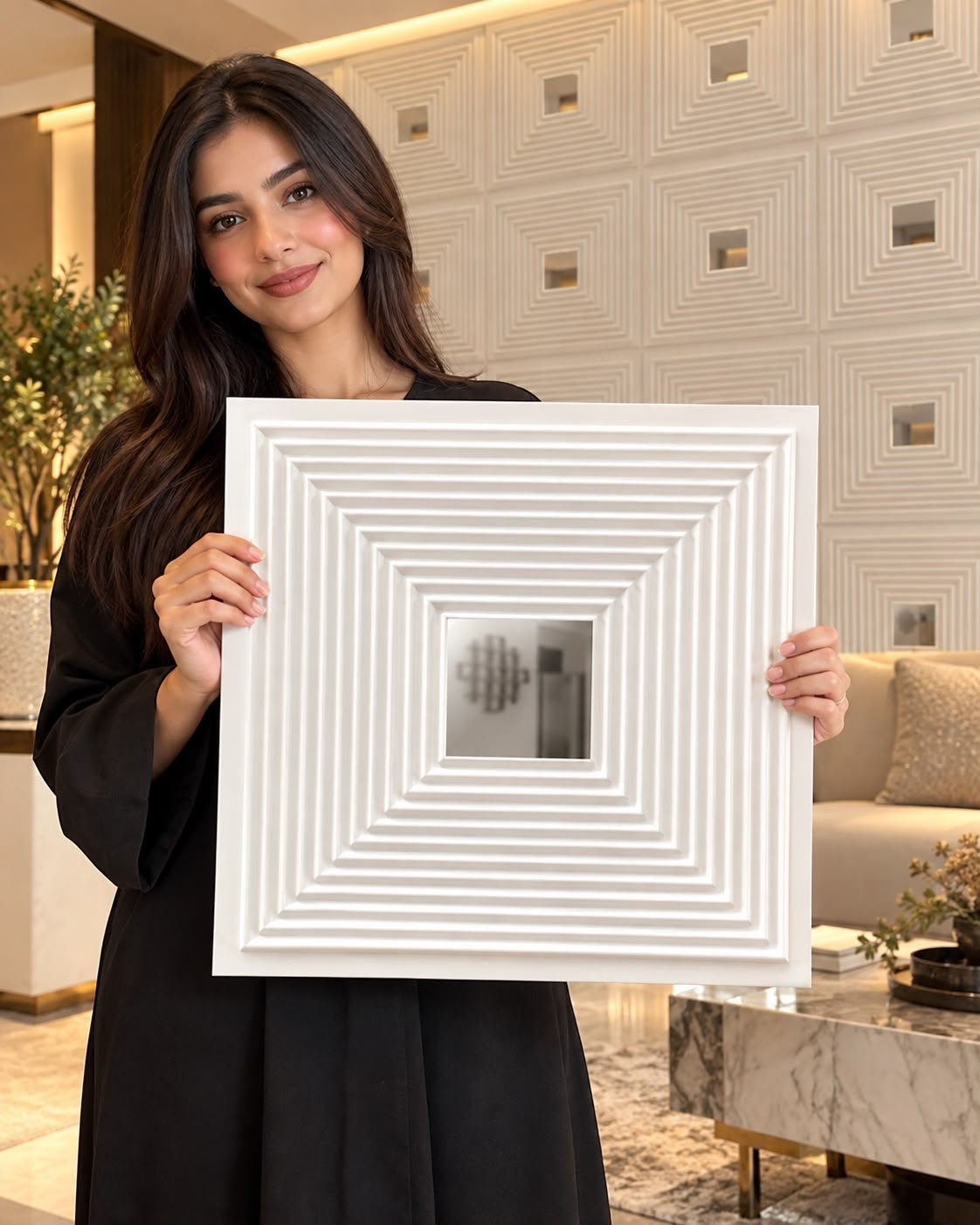 Sculpted Flowing Wave 3D PVC Wall Panel (500x500 mm) | New Fame Plywood